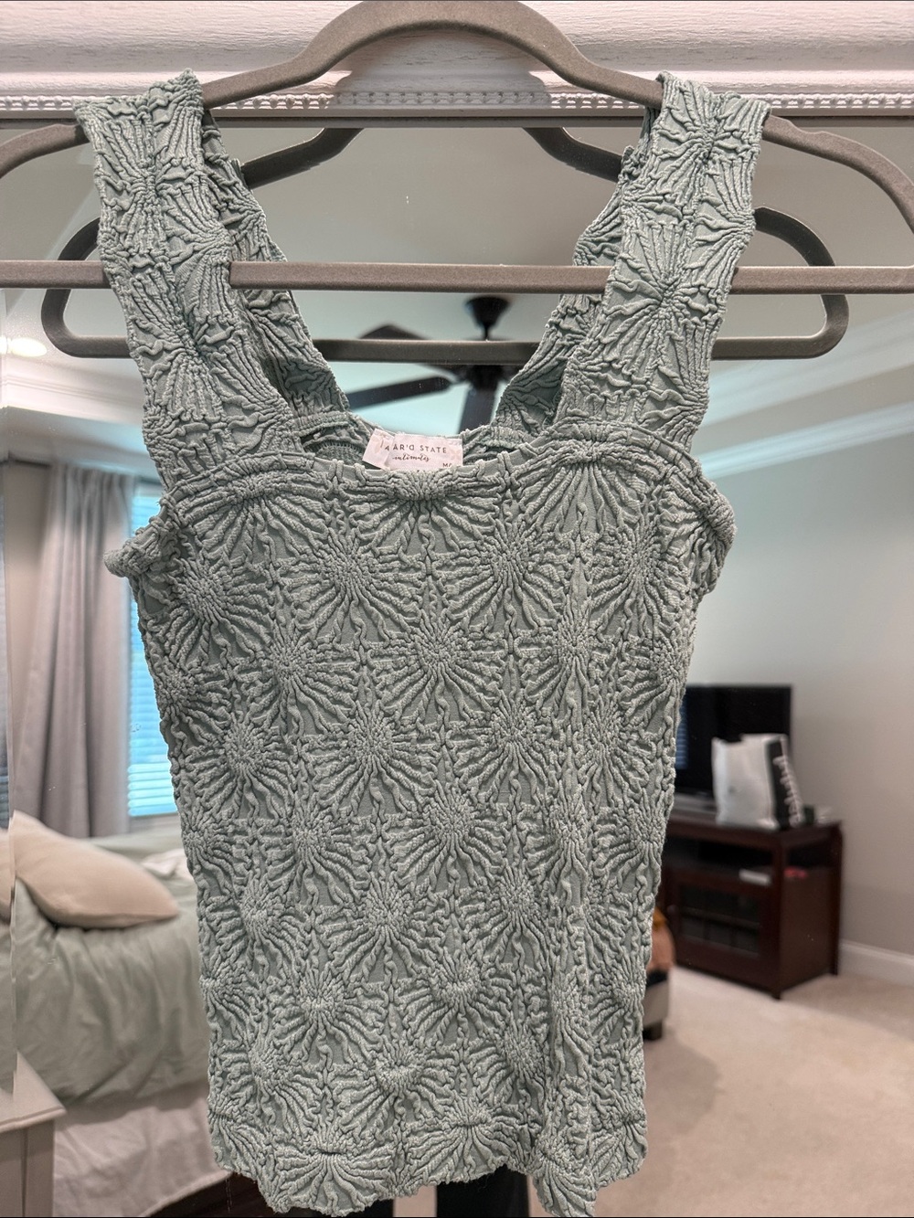 Altar’d State Textured Sage Green Tank Top